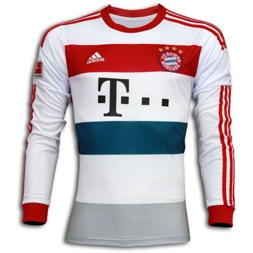Футбольная футболка для детей Bayern Munich Гостевая 2014 2015 длинный рукав 2XL (рост 164 см) (Romania)