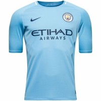 Футбольная футболка для детей Manchester City Домашняя 2017 2018 длинный рукав 2XL (рост 164 см) (Vietnam)