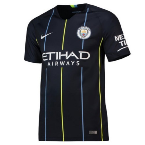 Футбольная футболка для детей Manchester City Гостевая 2018 2019 длинный рукав 2XL (рост 164 см) (Vietnam)